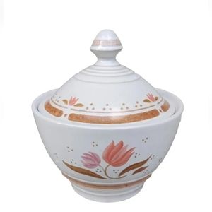 Franciscan Betsy Stoneware Sugar Bowl with lid 1979-1982 Tulips
